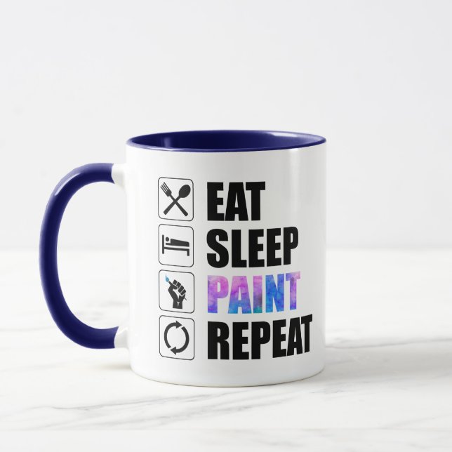 Eat Sleep Paint Repeat Mug (Left)