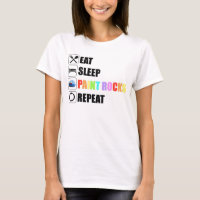 Eat Sleep Paint Rocks Repeat Rock Painting T-Shirt