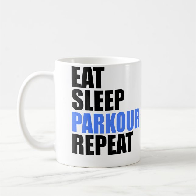Eat Sleep Parkour Repeat Coffee Mug (Left)