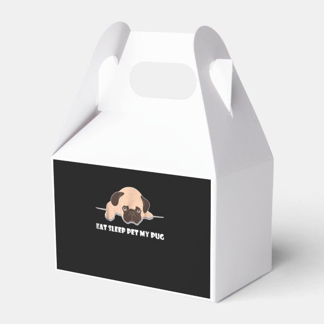Eat Sleep Pet My Pug Favor Boxes (Front Side)
