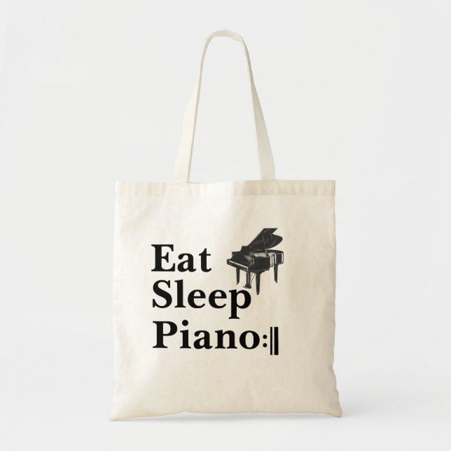 Eat Sleep Piano Repeat Grand Piano Pianist Teacher Tote Bag (Front)