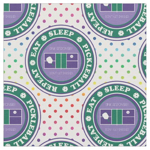 Eat Sleep Pickelball Repeat Fabric