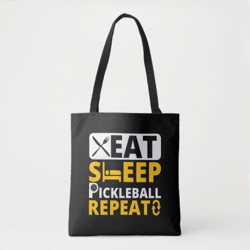 Eat Sleep Pickleball Repat Funny Tote Bag