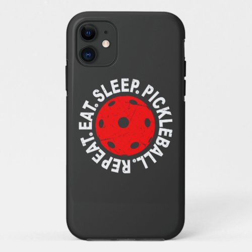 Eat Sleep Pickleball Repeat as Vintage Pickleball iPhone 11 Case