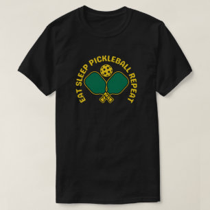 Eat Sleep Pickleball Repeat Black Tee