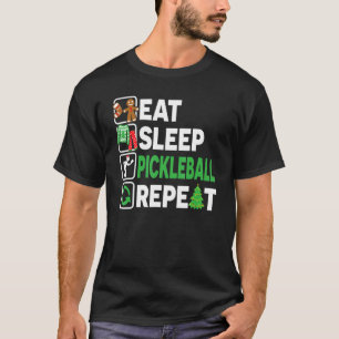 Eat Sleep Pickleball Repeat Christmas Pajama Men T-Shirt