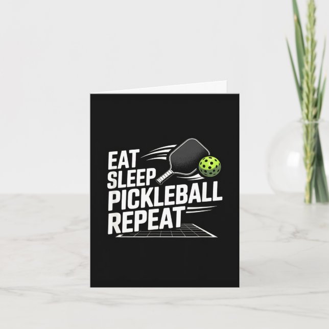 Eat sleep pickleball repeat funny player  card (Front)