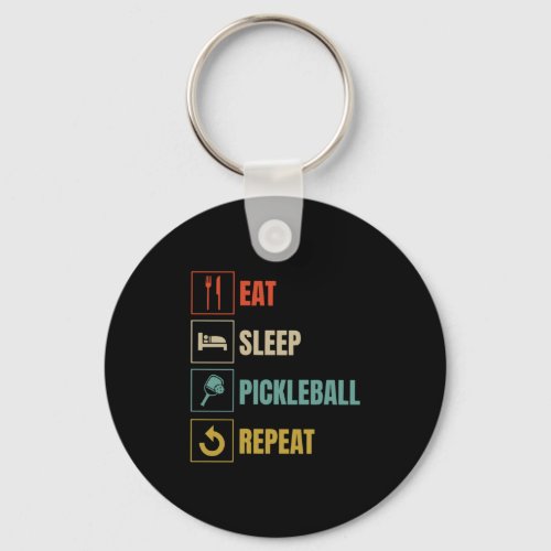 eat sleep pickleball repeat   keychain