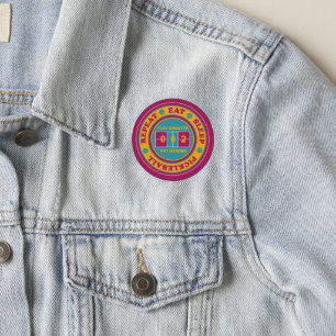 Eat, sleep, Pickleball, repeat, maroon custom text Patch