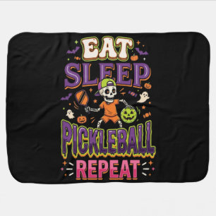 Eat Sleep Pickleball Repeat Pickleball Baby Blanket
