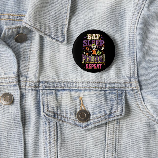 Eat Sleep Pickleball Repeat Pickleball Button (In Situ)