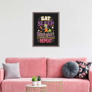 Eat Sleep Pickleball Repeat Pickleball Canvas Print
