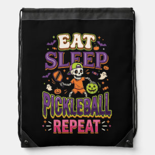 Eat Sleep Pickleball Repeat Pickleball Drawstring Bag