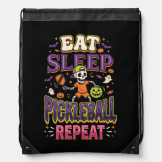 Eat Sleep Pickleball Repeat Pickleball Drawstring Bag
