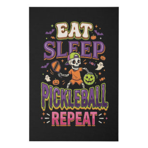 Eat Sleep Pickleball Repeat Pickleball Faux Canvas Print