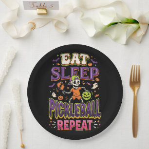 Eat Sleep Pickleball Repeat Pickleball Paper Plates