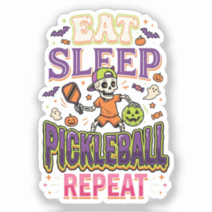 Eat Sleep Pickleball Repeat Pickleball Sticker