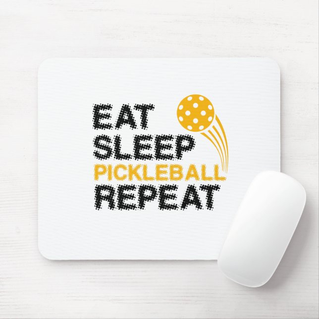 Eat Sleep Pickleball Repeat Player Funny Mouse Pad (With Mouse)