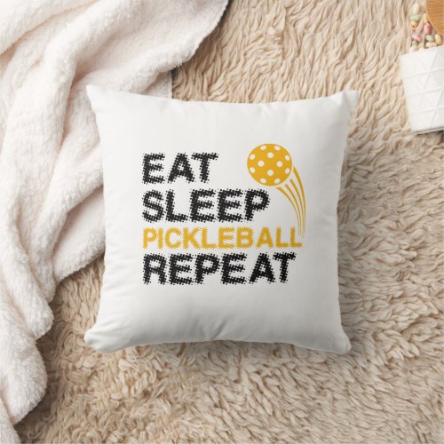 Eat Sleep Pickleball Repeat Player Funny Throw Pillow