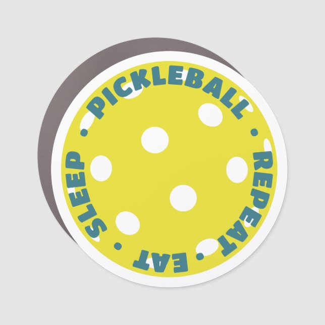 EAT, SLEEP, PICKLEBALL, REPEAT Round Magnet (Front)