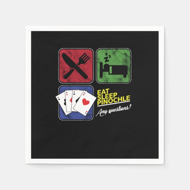 Eat Sleep Pinochle Players Penochle Gamble Card Ga Napkins (Front)