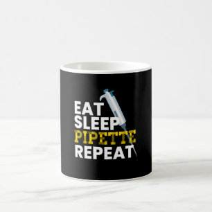 Eat Sleep Pipette Repeat Microbiology Coffee Mug