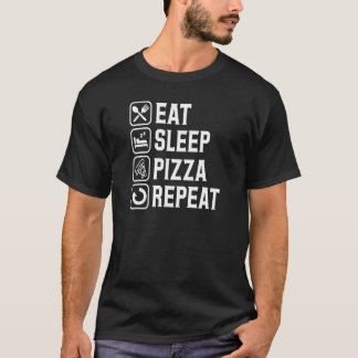 Eat Sleep Pizza Repeat Retro Vintage Style Pizza T-Shirt