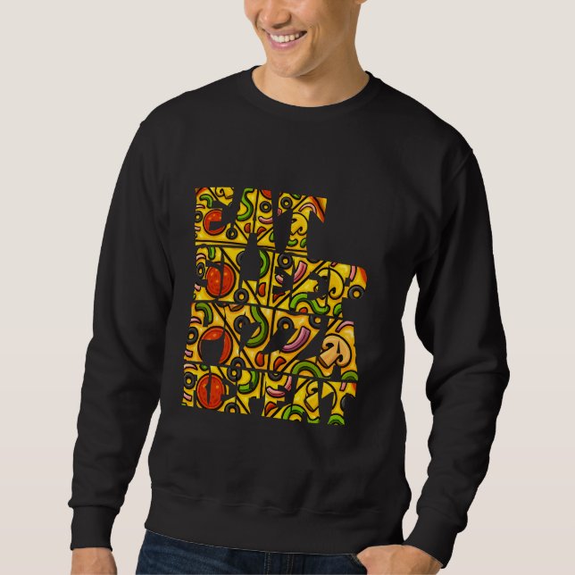 eat sleep pizza repeat sweatshirt (Front)