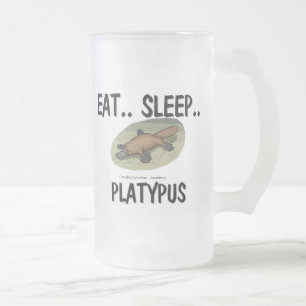 Eat Sleep PLATYPUS Frosted Glass Beer Mug