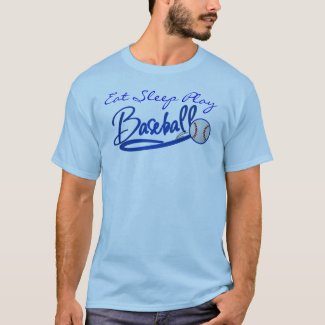 Eat Sleep Play Baseball-blue T-Shirt