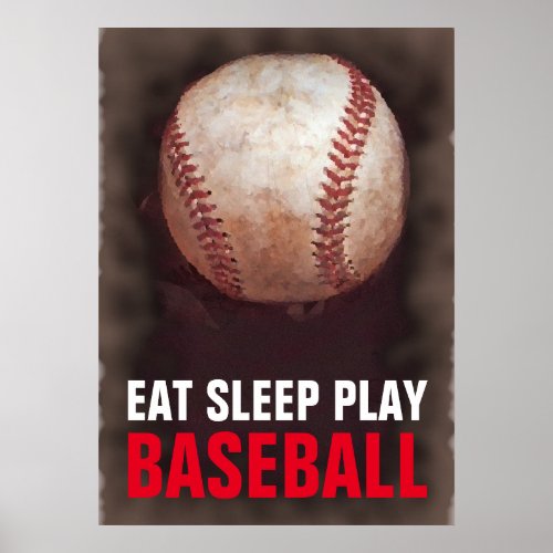 Eat Sleep Play Baseball Poster