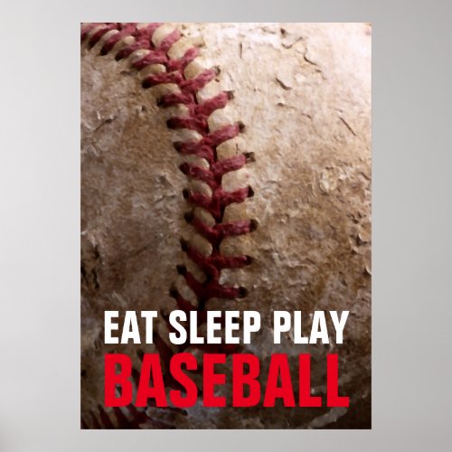 Eat Sleep Play Baseball Poster