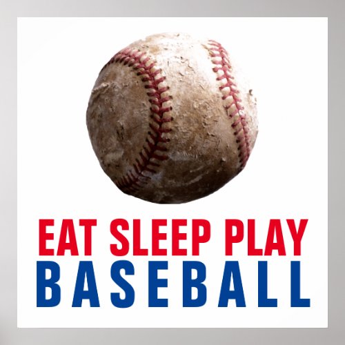 Eat Sleep Play Baseball Poster