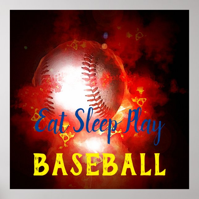 Eat Sleep Play Baseball Poster (Front)