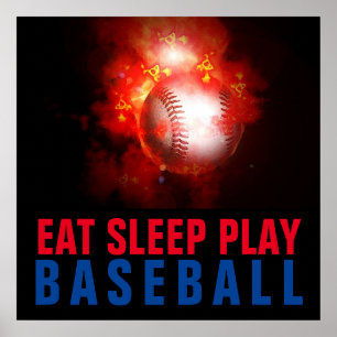 Eat Sleep Play Baseball Poster