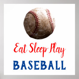 Eat Sleep Play Baseball Poster