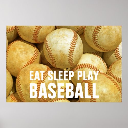 Eat Sleep Play Baseball Poster