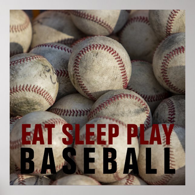 Eat Sleep Play Baseball Poster - Unique Prints (Front)