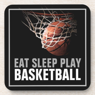 Eat Sleep Play Basketball Artwork Motivational Beverage Coaster