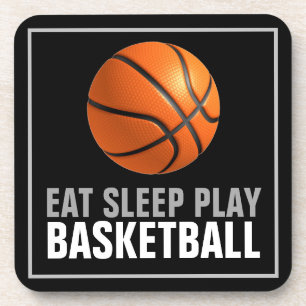 Eat Sleep Play Basketball Artwork Motivational Beverage Coaster