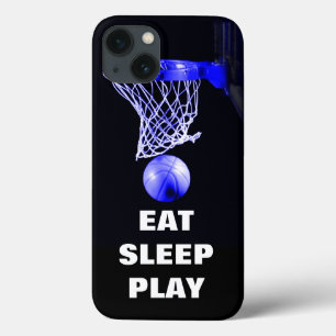 Eat Sleep Play Basketball Blue Black iPhone 13 Case