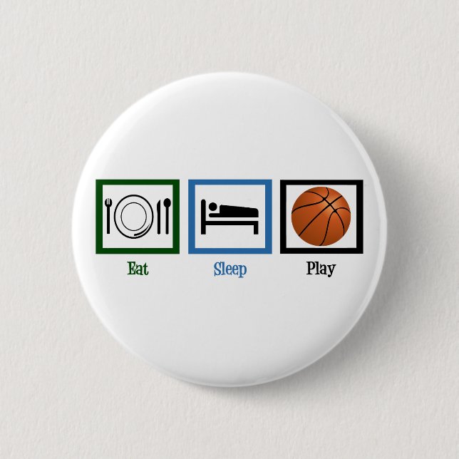 Eat Sleep Play Basketball Button (Front)
