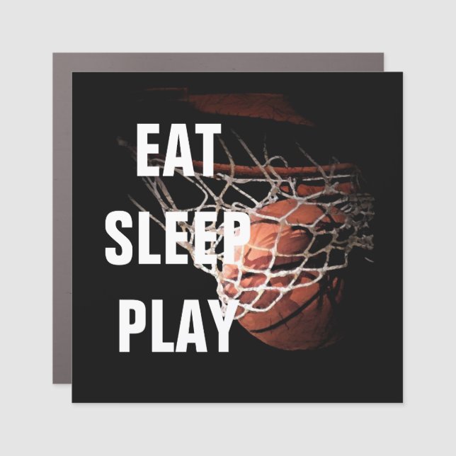 Eat Sleep Play Basketball Car Magnet (Front)