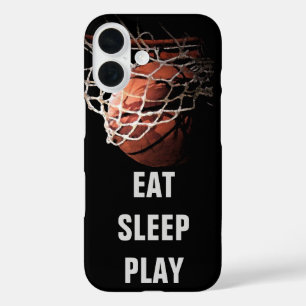 Eat Sleep Play Basketball iPhone 16 Case