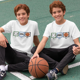 Eat Sleep Play Basketball Funny Sports Kids T-Shirt