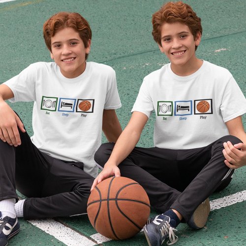 Eat Sleep Play Basketball Funny Sports Kids T_Shirt