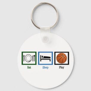 Eat Sleep Play Basketball Keychain