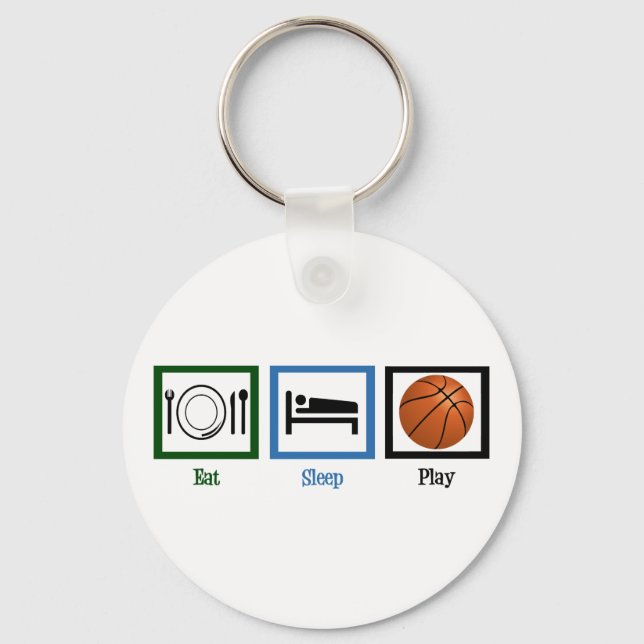 Eat Sleep Play Basketball Keychain (Front)