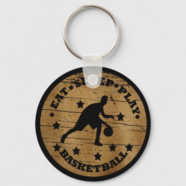 Eat sleep play basketball keychain (Front)