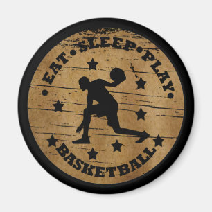 Eat sleep play basketball magnet
